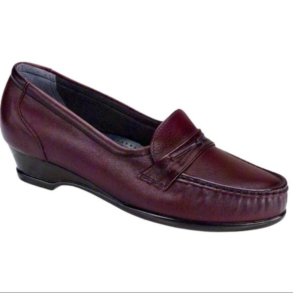 SAS Shoes - SAS Comfort Antique Burgundy Leather Loafer, 6 (M)